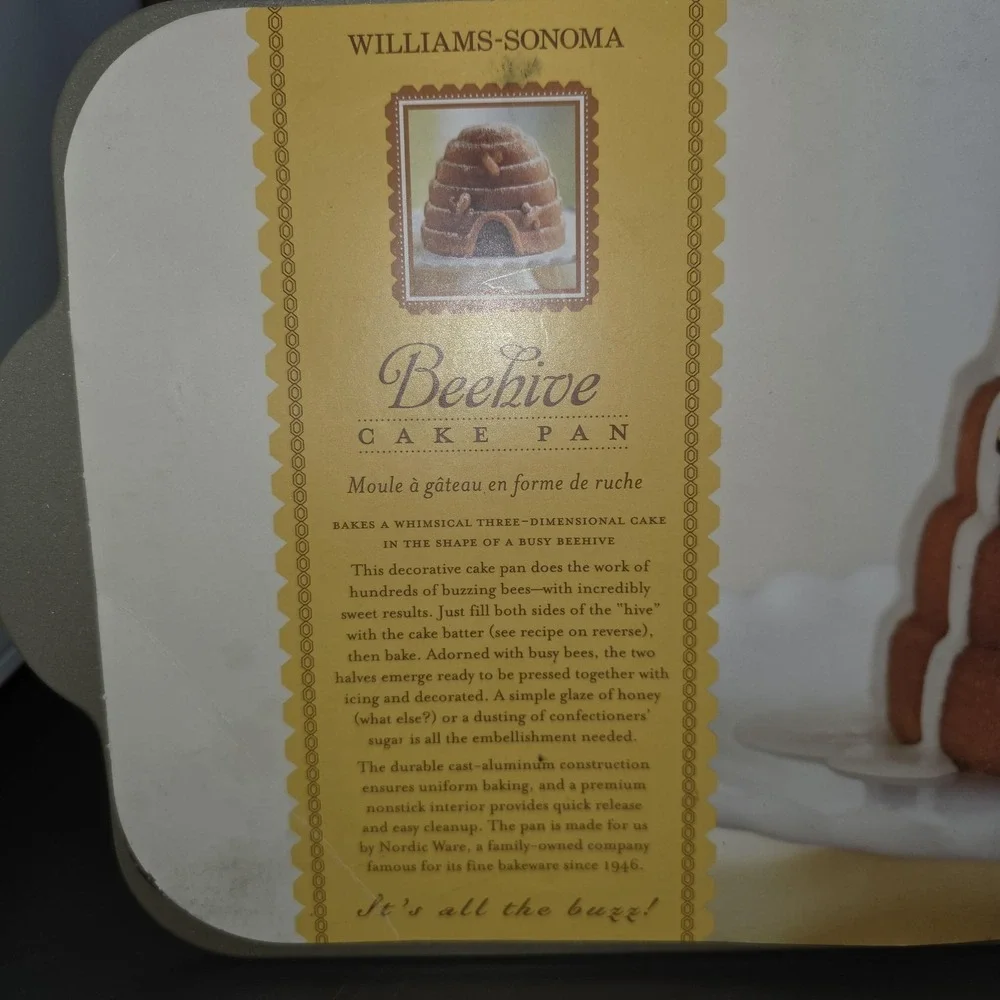 Williams-Sonoma Beehive‎ Cake Pan Gold Nonstick Cast Aluminum Nordic Ware USA